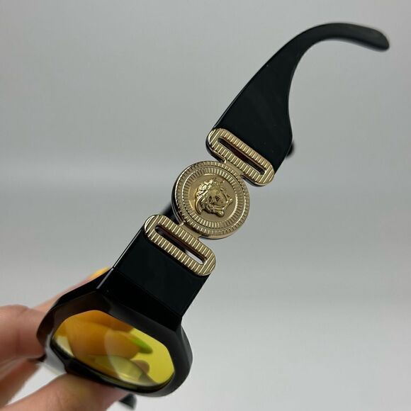 VERSACE Sunglasses VE4361 GB1/85 Black Yellow Unisex NEW - Picture 7 of 12